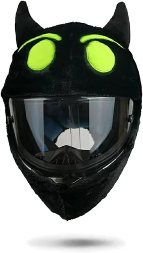 Vista 9 de HTLNUZD Funda para casco de motocicleta de cara completa, fácil de instalar, tapa antipolvo, casco de motocicleta, paseos divertidos, juego de felpa