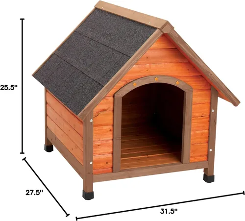 Vista 2 de Ware Manufacturing Premium Plus - Casa para perros de madera de abeto con marco A, tamaño mediano