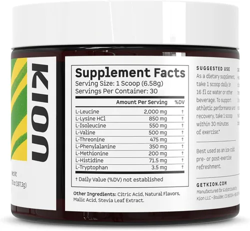 Vista 7 de Kion Aminos - Suplemento de aminoácidos esenciales - Polvo de aminoácidos, polvo de energía de aminoácidos, energía esencial sin cafeína