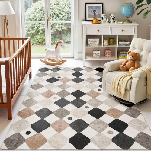 Vista 47 de jinchan Alfombra a rayas de 2 x 3 para entrada, alfombra de cocina, tapete pequeño, antideslizante, ligero, de bajo perfil, decoración para entrada
