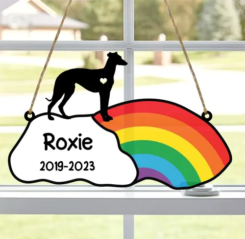 Vista 118 de LOVELYPOD Rainbow Bridge - Regalos conmemorativos para mascotas, regalos conmemorativos para perros afganos por pérdida de sabueso afgano, regalo
