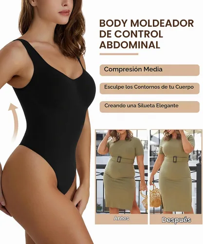 Vista 4 de SHAPERX Seamless Shapewear For Women Tummy Control Bodysuit Negro