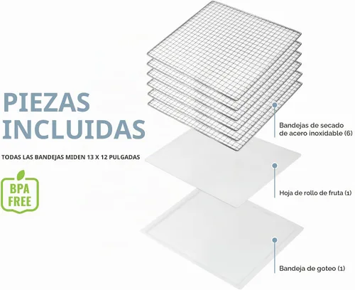 Vista 3 de Elite Gourmet EFD-313B deshidratador de alimentos programable, deshidratador de alimentos, controles de temperatura ajustables, aperitivos de Negro