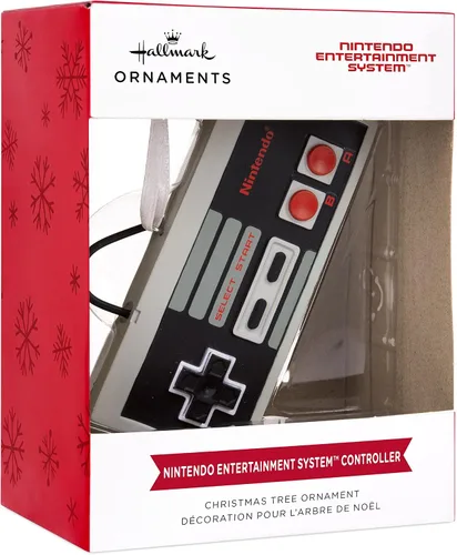 Vista 7 de Hallmark Animal Crossing Tom Nook Adorno de Navidad, regalos para Nintendo Gamer y sistema de entretenimiento Nintendo NES Controller adorno