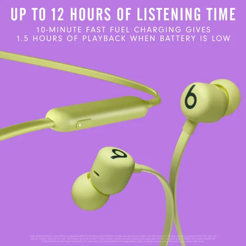 Vista 3 de Beats Flex - Auriculares inalámbricos Apple W1, auriculares magnéticos, Bluetooth de clase 1, 12 horas de tiempo de escucha, micrófono integrado