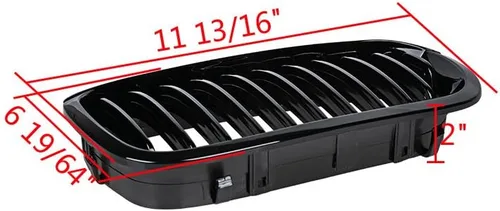 Vista 2 de Compatible con 2 puertas LCI Facelift serie Coupe Cabriolet 2003, 2004, 2005, 2006, E46, 2 puertas, 2 unidades, parrilla frontal brillante negra