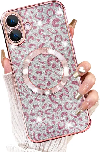 Vista 46 de Fiyart Diseñado para iPhone 16 Pro Max, Funda Compatible con MagSafe, Estampado de Guepardo, Placa de Protección de Cámara, Magnético, Brillante