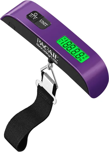Vista 14 de BAGAIL Báscula digital de equipaje, báscula de equipaje colgante de 110 libras con pantalla LCD retroiluminada, báscula de pesaje portátil