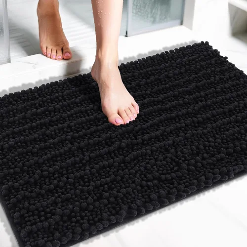 Vista 79 de Yimobra Alfombras de Baño Antideslizantes Lavables - Alfombra de Baño de Chenilla Ultra Suave Absorbente, Alfombra Peluda de Secado Rápido para Negro