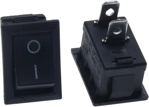 Vista 3 de Rocker Switch 10pcs KCD1-101 Rocker Power Switch 6A250V 10A125V Button Switch SKPT 2 feet 15 * 21mm on/Off Control Switch Black ON-Off, Gris