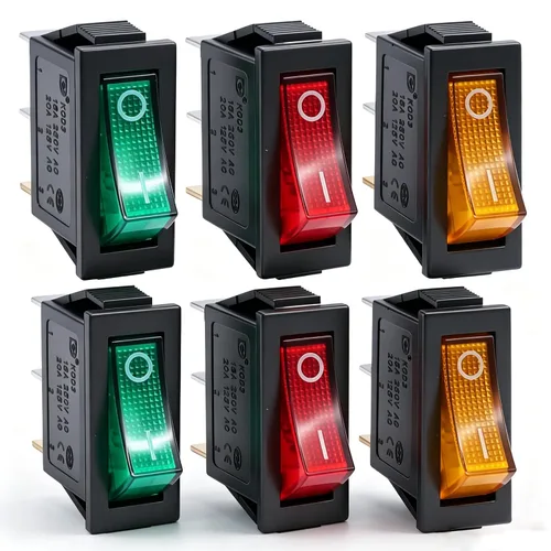 Vista 12 de Twidec /6 interruptores basculantes de 12 V de encendido/apagado de barco CA 6A/250V 10A/125V SPST 2 pines 2 posiciones interruptor de palanca