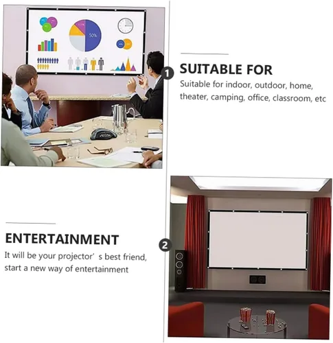 Vista 5 de Foldable Portable Projector Screen for Outdoor Use High-Definition Coating Lightweight Compact Projection Screen for Camping Home Theater