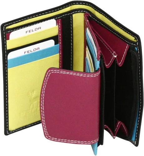 Vista 3 de Felda RFID monedero de cuero genuino señoras monedero multi color tarjeta de crédito y monedas