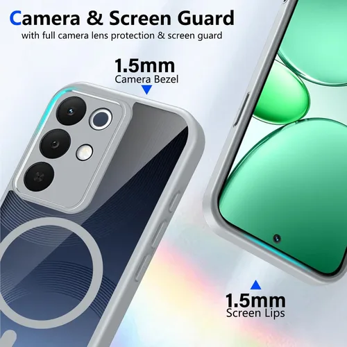 Vista 363 de Funda magnética transparente compatible con Xiaomi 17T, color negro 2 en 1 PC + TPU cubierta de teléfono a prueba de golpes, carcasa protectora