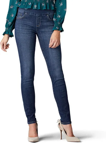 Vista 4 de LEE - Pantalones de mezclilla ajustados y de pierna delgada para mujer Negro