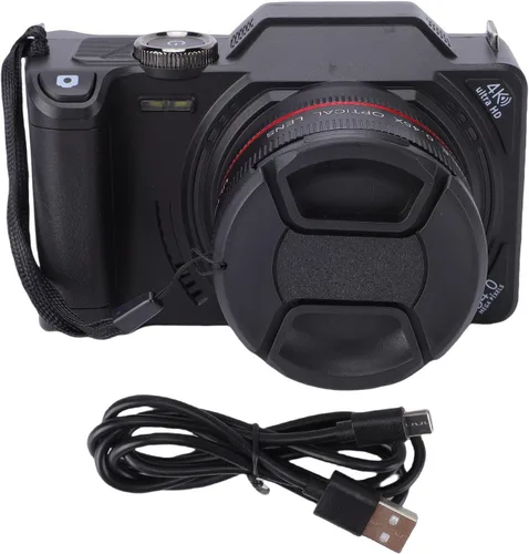 Vista 6 de EBTOOLS Cámara digital 4K, 64Mp, pantalla abatible de 3 pulgadas, rotación de 180, zoom digital 18X, enfoque automático, grabación de video, gran