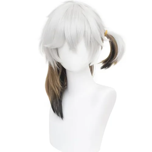 Vista 14 de Peluca para cosplay, disfraz de anime, pelo largo, cabello ondulado negro con flequillo y para mujer, fiesta familiar de Halloween Isolda