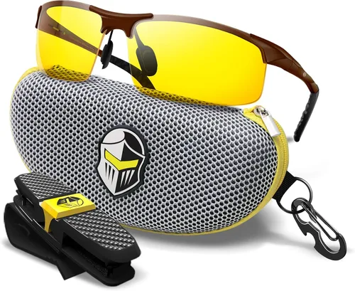 Vista 7 de BLUPOND Night Driving Glasses For Men/Women - HD Yellow Vision for Maximum Clarity - Knight Visor