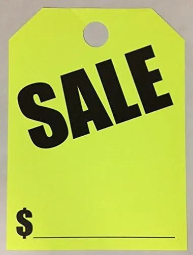 Vista 5 de Señales de venta 50 unidades por paquete para colgar en el espejo retrovisor (verde fluorescente) (A34)