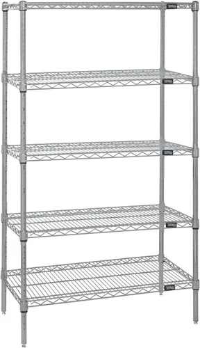 Vista 47 de Quantum Storage Systems WR74-1824BK Kit de inicio para estantería de alambre de 4 niveles de altura de 74 pulgadas, acabado negro, 18 pulgadas