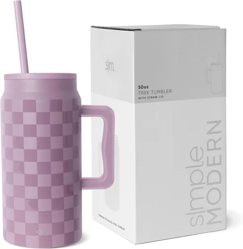 Vista 14 de Simple Modern - Vaso de 1,5 l con asa y tapa con pajita, botella de agua grande de acero inoxidable reutilizable con aislamiento, regalos para Negro