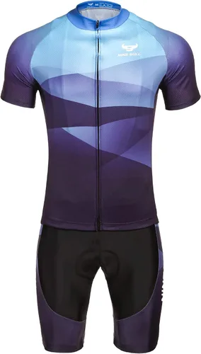 Vista 5 de Conjunto de camiseta de ciclismo para hombre, camiseta reflectante de secado rápido y pantalones cortos de ciclismo acolchados 3D, M