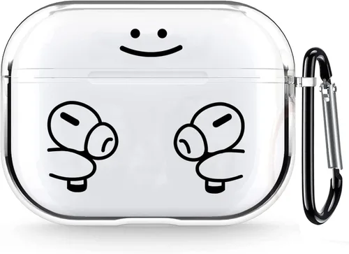 Vista 21 de Funda transparente para AirPods de 2ª generación de 1ª generación, diseño de gatito kawaii para mujeres, hombres y niños, funda de carga de TPU