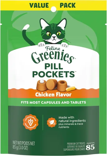 Vista 17 de Greenies Bolsitas para píldoras felinas para gatos Golosinas naturales suaves para gatos, sabor a hierba gatuna, bolsa de 1.6 oz. (45 golosinas)