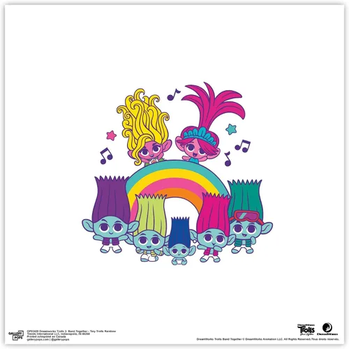 Vista 9 de Trends International Gallery Pops Trolls Band Together - Póster de pared con diseño de arcoíris de Tiny Trolls de 12.00 x 12.00 pulgadas, versión