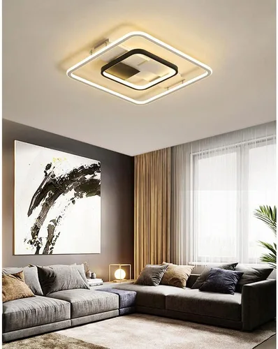 Vista 3 de Lámpara de techo LED de 45 W, con control remoto, brillo regulable, 3000-6000 K, lámpara de techo moderna de montaje empotrado para sala de estar