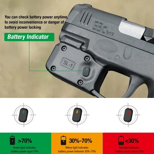 Vista 3 de WARRIORLAND Funda Taurus G3C IWB Kydex con linterna táctica para pistola Taurus G2C/Taurus G3C, luz LED de 150 lúmenes y combo de funda