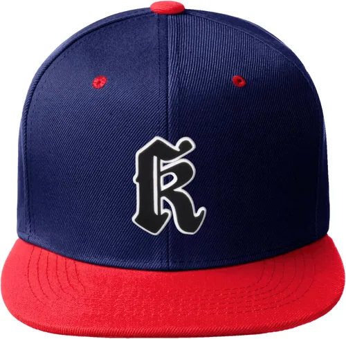 Vista 387 de Daxton Gorra clásica con visera de billete plano con letras del alfabeto inglés antiguo de la A a la Z