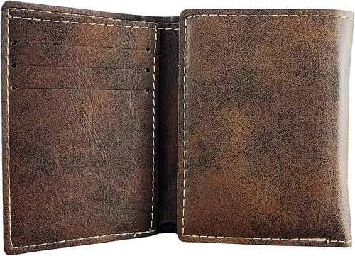 Vista 2 de Dempsey - Cartera de piel rústica con escudo de armas irlandés, Marrón (Rustic Brown), Billetera triple