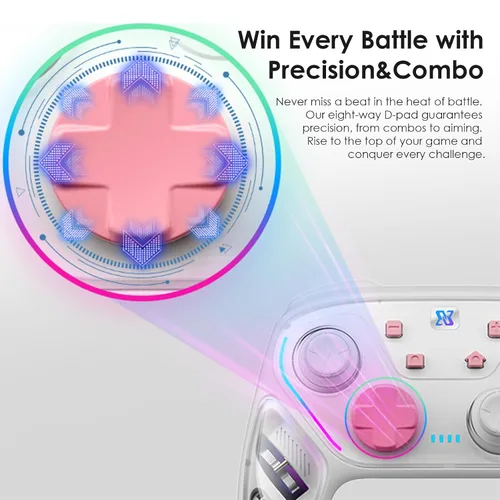 Vista 5 de BINBOK GEMINI Switch Controller, Wireless Switch Pro Controller for SwitchSwitch LiteSwitch OLED, Hall Effect Joystick Wireless RGB Remote Gamepad