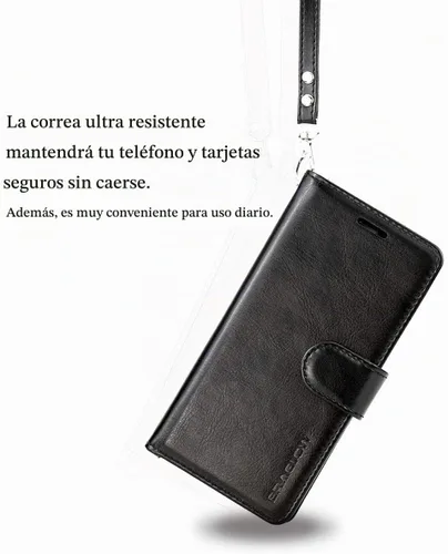 Vista 6 de Funda para Galaxy A10E, funda tipo cartera para Galaxy A10E, piel sintética de alta calidad, funda protectora con ranuras para tarjetas y soporte