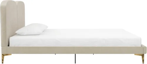 Vista 9 de CosmoLiving by Cosmopolitan Cama tapizada Coco, Queen, terciopelo marfil