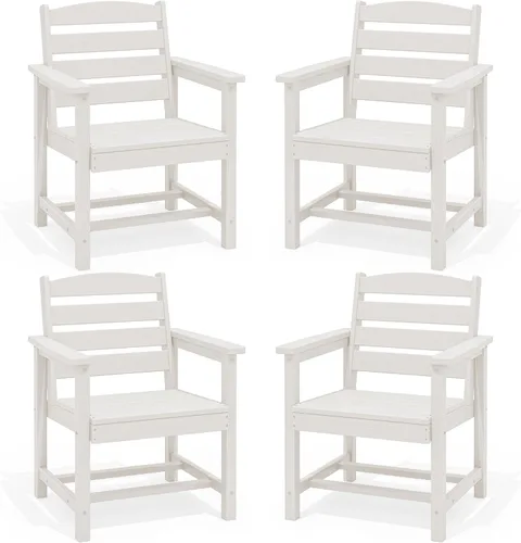Vista 12 de SERWALL Outdoor HDPE Armless Dining Chairs Set of 2,All-Weather Use,Black Negro