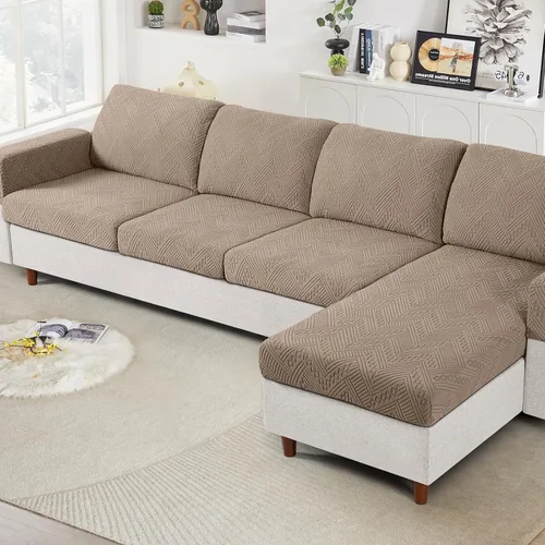 Vista 14 de Ruaozz Fundas de Cojines de Sofá para Sofá Seccional Fundas de Cojines de Asiento Elásticas Fundas de Sofá Lavables para Muebles Suaves
