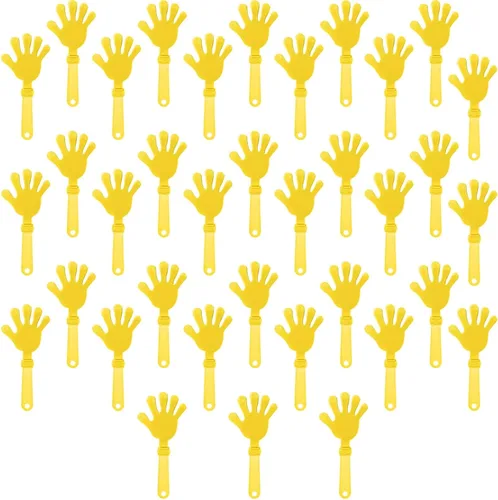 Vista 8 de 36 pinzas de mano negras de 7.5 pulgadas para hacer ruido, regalos de fiesta, plástico para eventos deportivos, bailar, baile, baloncesto, fútbol