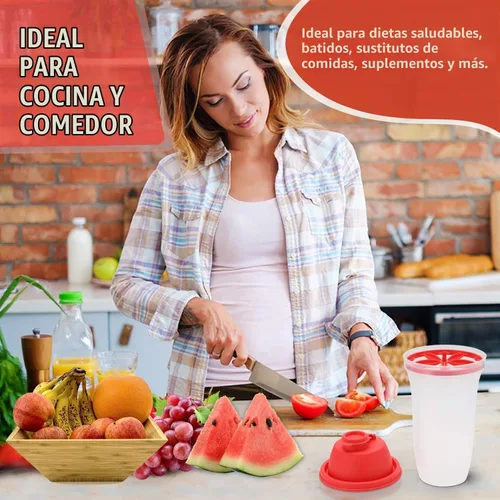 Vista 5 de SIGNORA WARE Shaker Bottles Botella de plástico para batido de proteínas de 17 onzas para batidos y licuados de reemplazo de comidas, bebidas