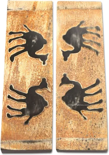 Vista 18 de Báscula de mango de cuerno de búfalo (corteza) - (Amber/Black) - (3.50 x 1.125 x 0.187)