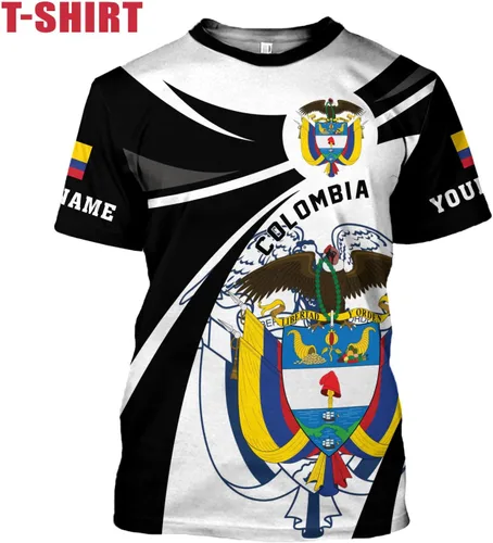 Vista 3 de Ligthuy - Camisa personalizada de Colombia 3D, camisas personalizadas con la bandera de Colombia para hombres y mujeres, camiseta del orgullo