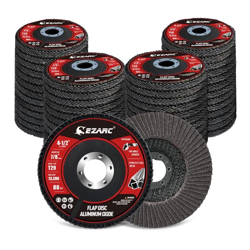 Vista 8 de EZARC Discos de solapa de 4-1/2 pulgadas para amoladora angular, paquete de 50 discos de lijado de solapa, abrasivos de óxido de aluminio tipo 29