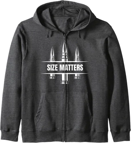 Vista 4 de Size Matters Bullet Shirt, Ammo & Gun Lover Shooting Sports Zip Hoodie
