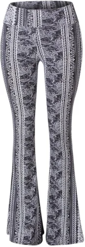 Vista 4 de SATINA - Pantalones palazzo para mujer, leggings acampanados supersuaves con cintura alta, 16
