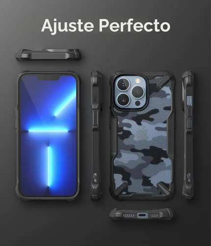 Vista 8 de Ringke Funda para iPhone 13 Pro [Fusion-X Camo Negro]