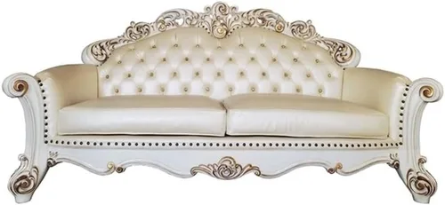 Vista 5 de Acme Vendome Sofá con 5 Almohadas en PU Champagne y Acabado Perla Antigua