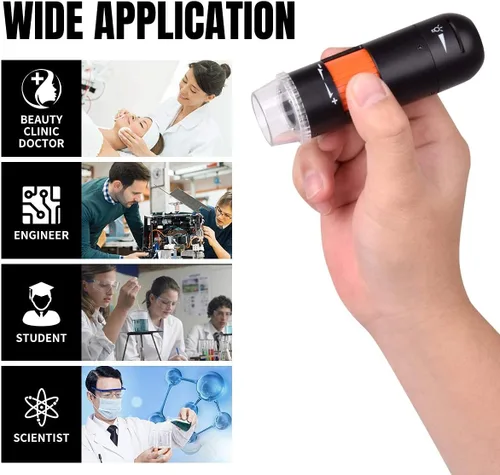 Vista 9 de Microscopio digital USB con polarizador, microscopio digital de moneda de mano de 5 MP con soporte de metal compatible con Windows y MacBook