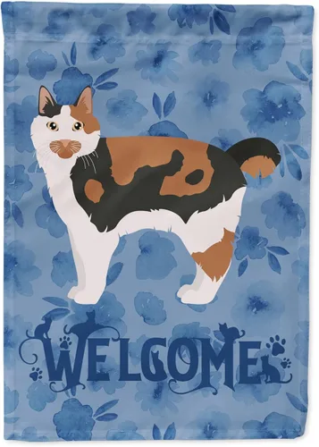 Vista 276 de Caroline's Treasures CK4813CHF - Bandera de bienvenida con gato abisinio azul, manga grande, para porche, para colgar en la pared, poliéster
