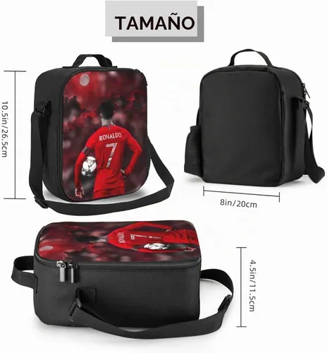 Vista 2 de Bolsa de almuerzo aislada #7 Bolsa de almuerzo impermeable reutilizable bolsas de hielo para bolsas de almuerzo Negro10